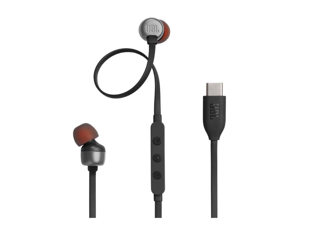 JBL | Tune 310C USB-C In-Ear Earbuds, White or Black, Colour: Black