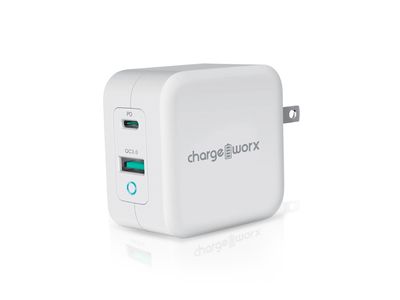 Chargeworx | CX3029WH 65W USB-C™&amp; USB Wall Charger w/Power Delivery &amp; Quick Charge, White
