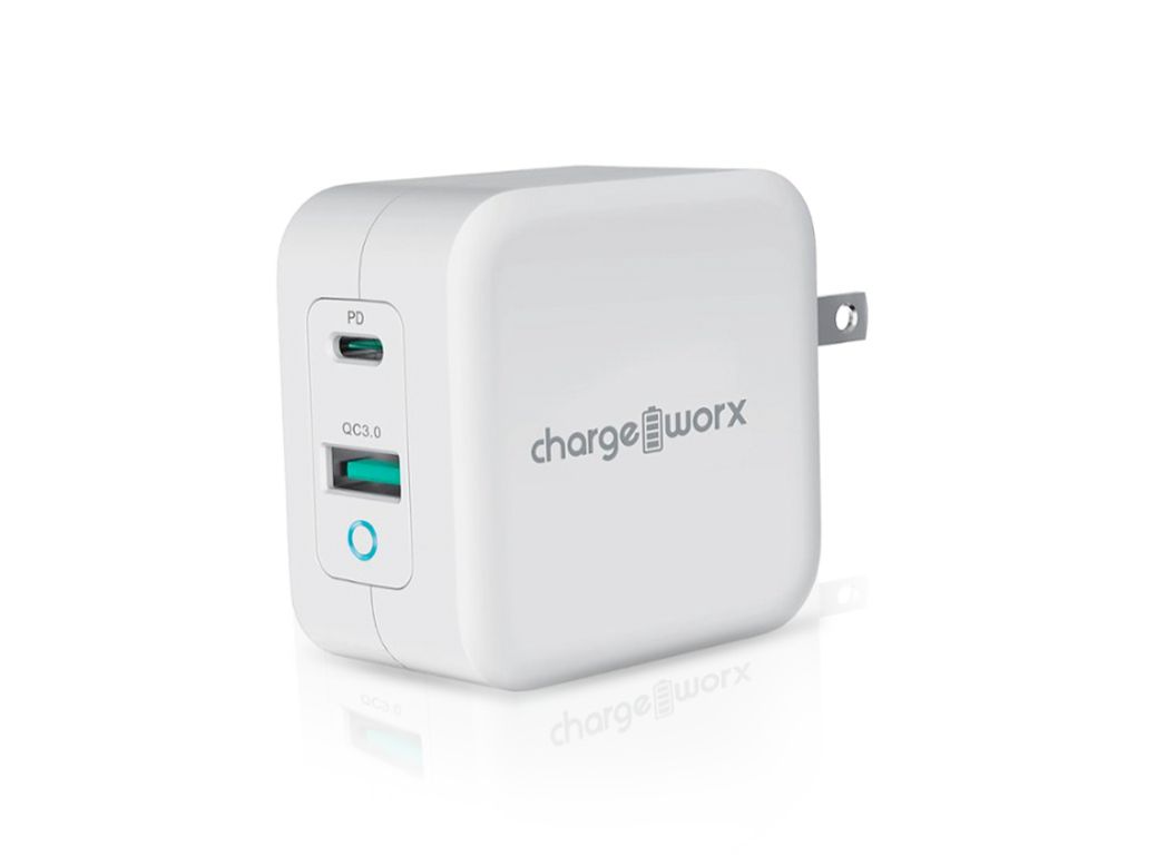 Chargeworx | CX3030WH 100W USB-C™&amp; USB Wall Charger w/Power Delivery &amp; Quick Charge, White