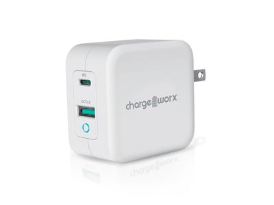 Chargeworx | CX3030WH 100W USB-C™&amp; USB Wall Charger w/Power Delivery &amp; Quick Charge, White
