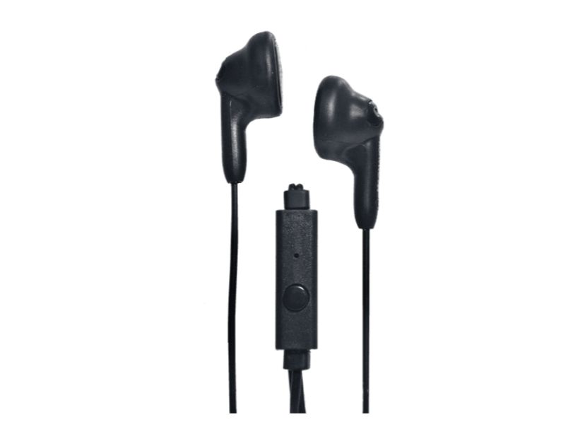 Magnavox | MHP4820M Stereo Earphones with Microphone, Black or White, Colour: Black