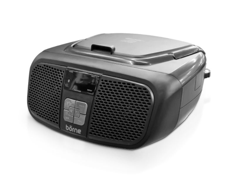 Borne | PRCD685B Portable CD Boombox with Bluetooth, AM/FM Radio, Aux Input