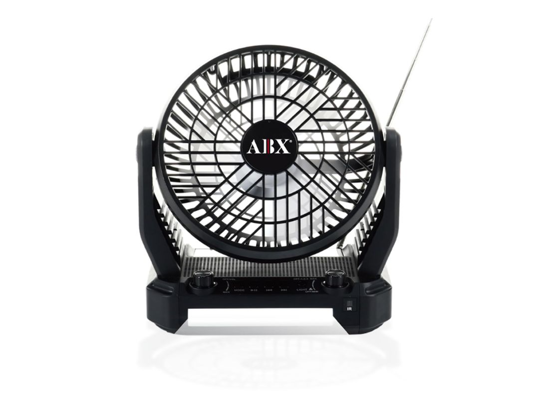 Audiobox | RFX-40 Portable Fan, Speaker, Radio and LED Light with Solar Charging