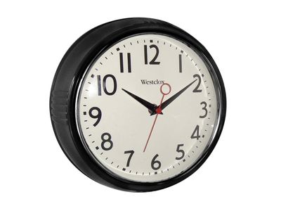 Westclox | 9.5&quot; Black Retro Wall Clock