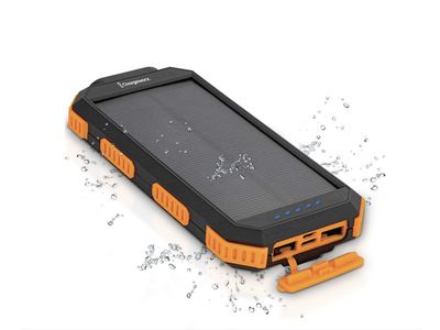 Chargeworx | CX6579BK 15000mAh Wireless Charging Solar Power Bank