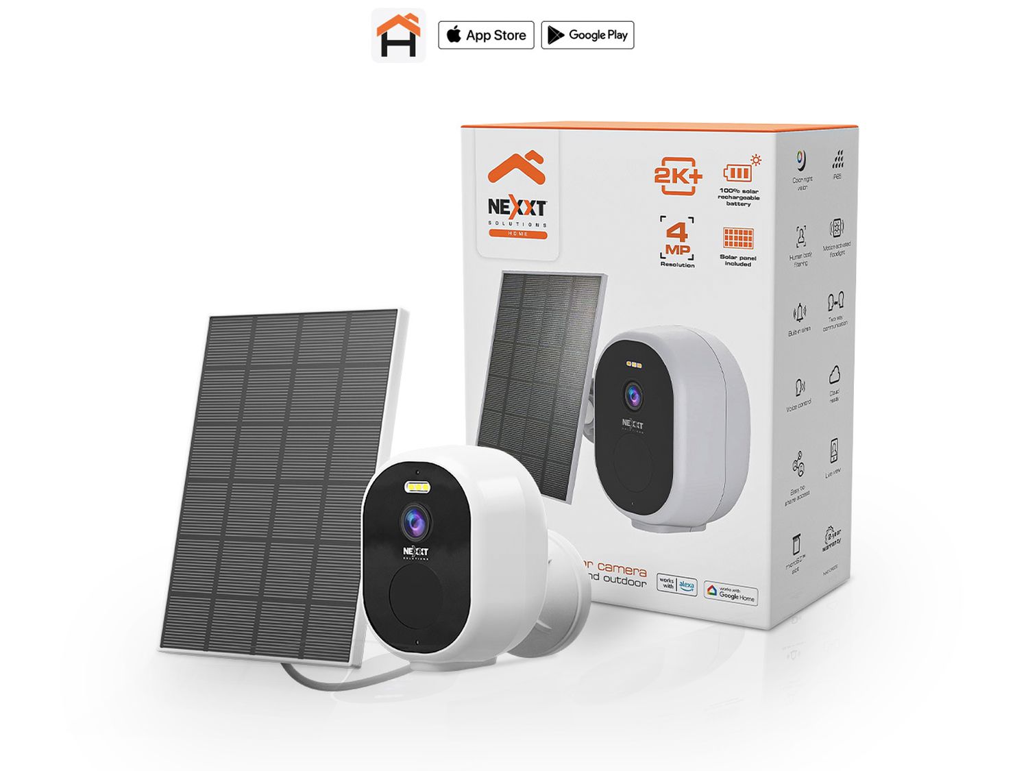 NEXXT | Smart Wi-Fi Solar 2K Camera NHC-OF20S