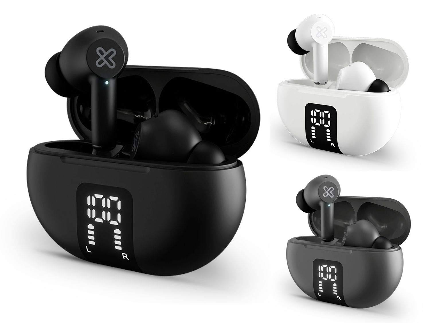 Klipxtreme | EdgeBuds Bluetooth Earbuds KTE-755, Black, Gray or White