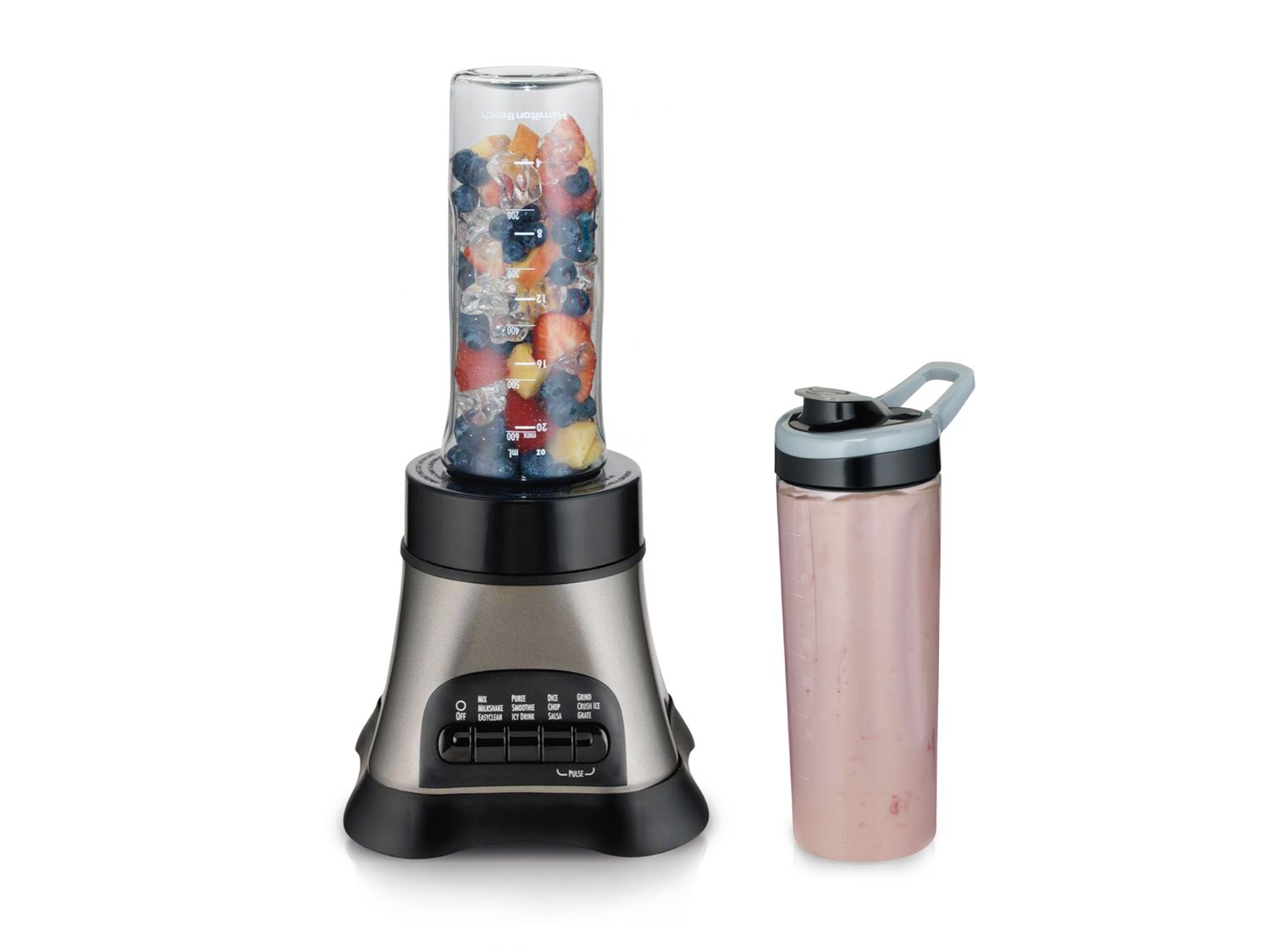 Hamilton Beach | Wave Crusher Blender with 40oz Glass Jar and Blend-In Travel Jar 58161