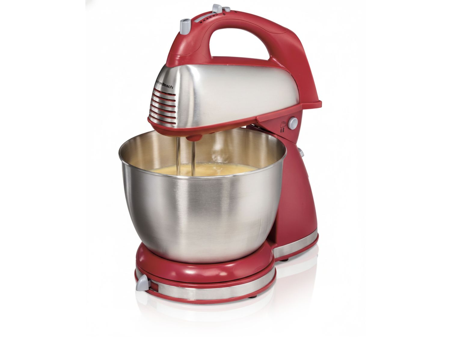Hamilton Beach | 6 Speed Classic Stand Mixer With 4-Quart Stainless Steel Bowl, Red