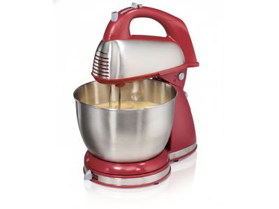 Hamilton Beach | 6 Speed Classic Stand Mixer With 4-Quart Stainless Steel Bowl, Red