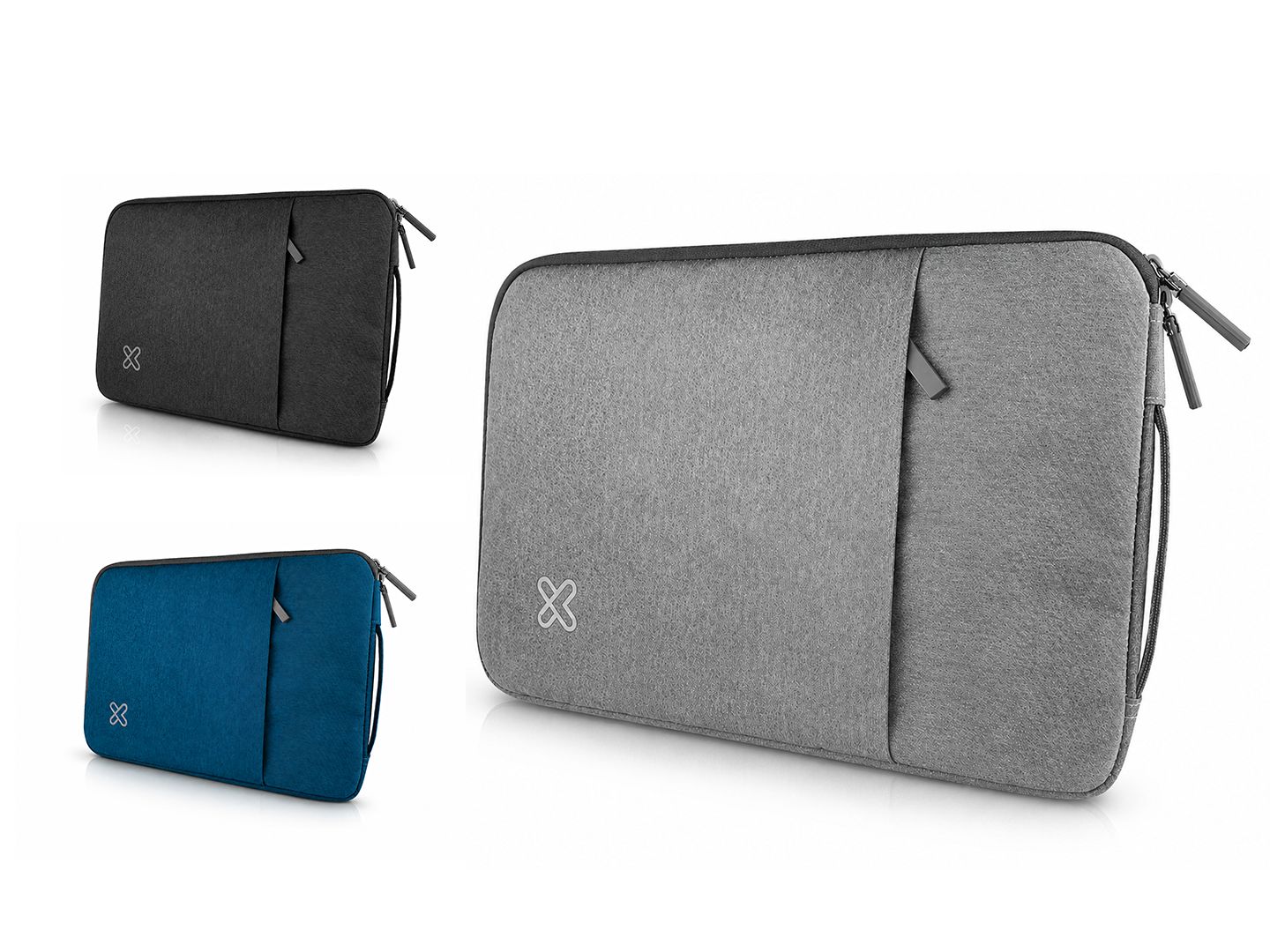Klipxtreme | SquarePro Laptop Sleeve, Blue, Dark Grey or Grey, KNS-420