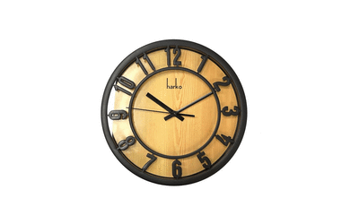 Harko | 13" Round Wall Clock #592, Black or Brown
