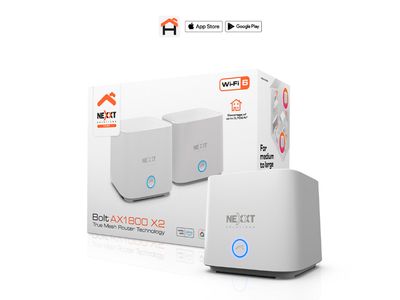 Nexxt Solutions | Bolt AX1800 2-Pack Wi-Fi 6 True Mesh Router Technology