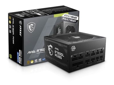 MSI | MAG A750GLS PCIE5 80 Plus Gold 750W Power Supply