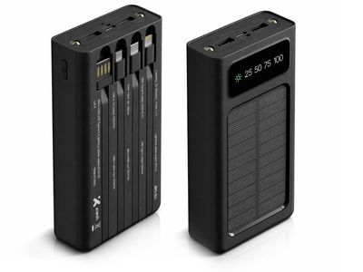 Xtech | XPB200 Solar Power Bank 20000mAh with built-in charging cables