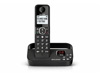 Alcatel | F860 Cordless Phone with Answering Machine, Black