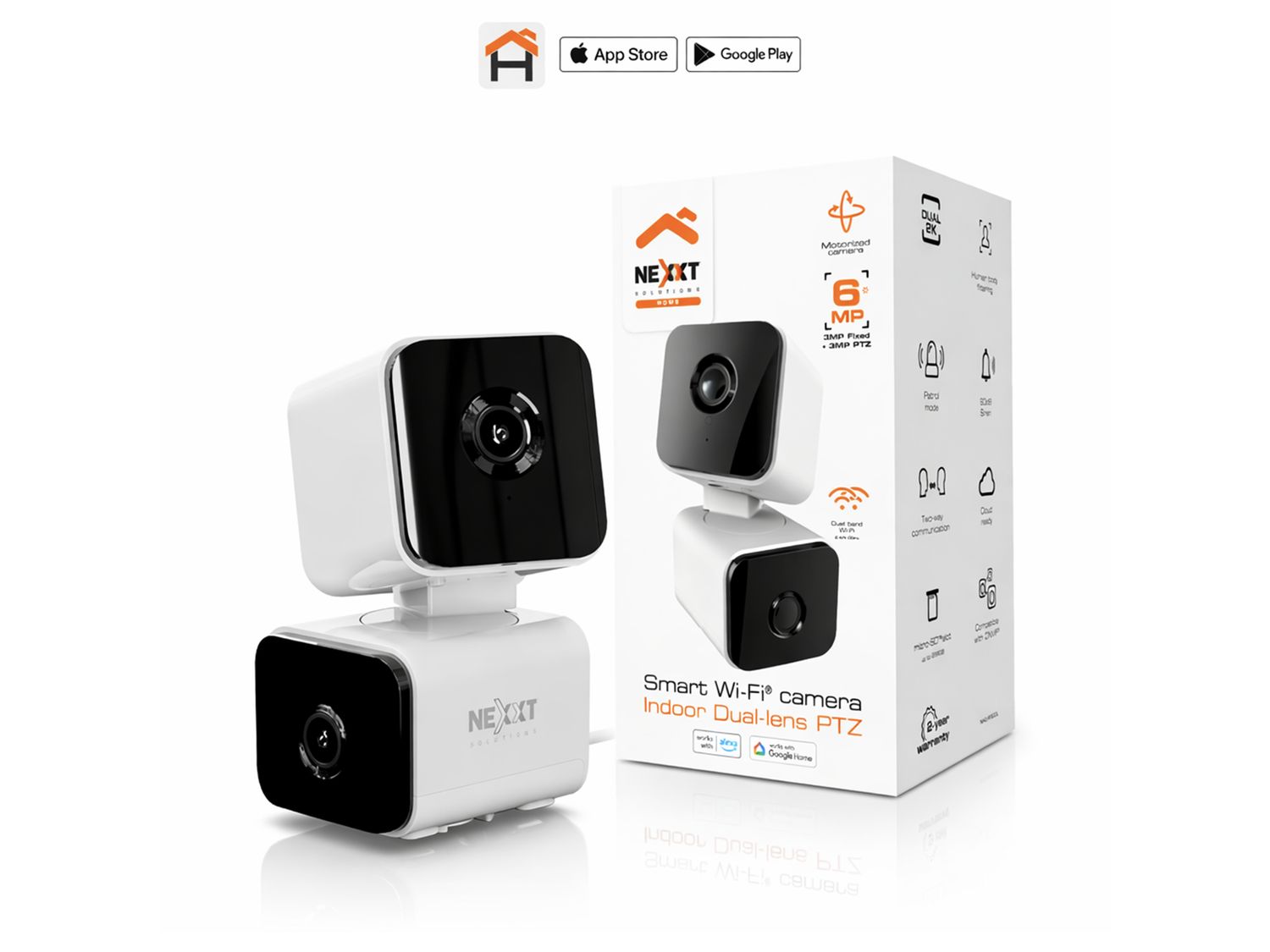 NEXXT | Smart Dual Lens Wi-Fi PTZ Indoor 2K Camera NHC-IP30DL