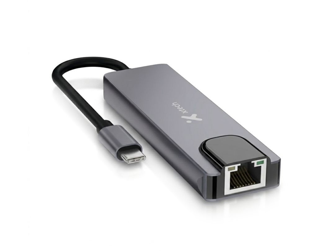 Xtech | 5-In-1 USB-C Multiport Hub HDMI, Ethernet, 2xUSB 3.0 &amp; PD 100W XTC-572