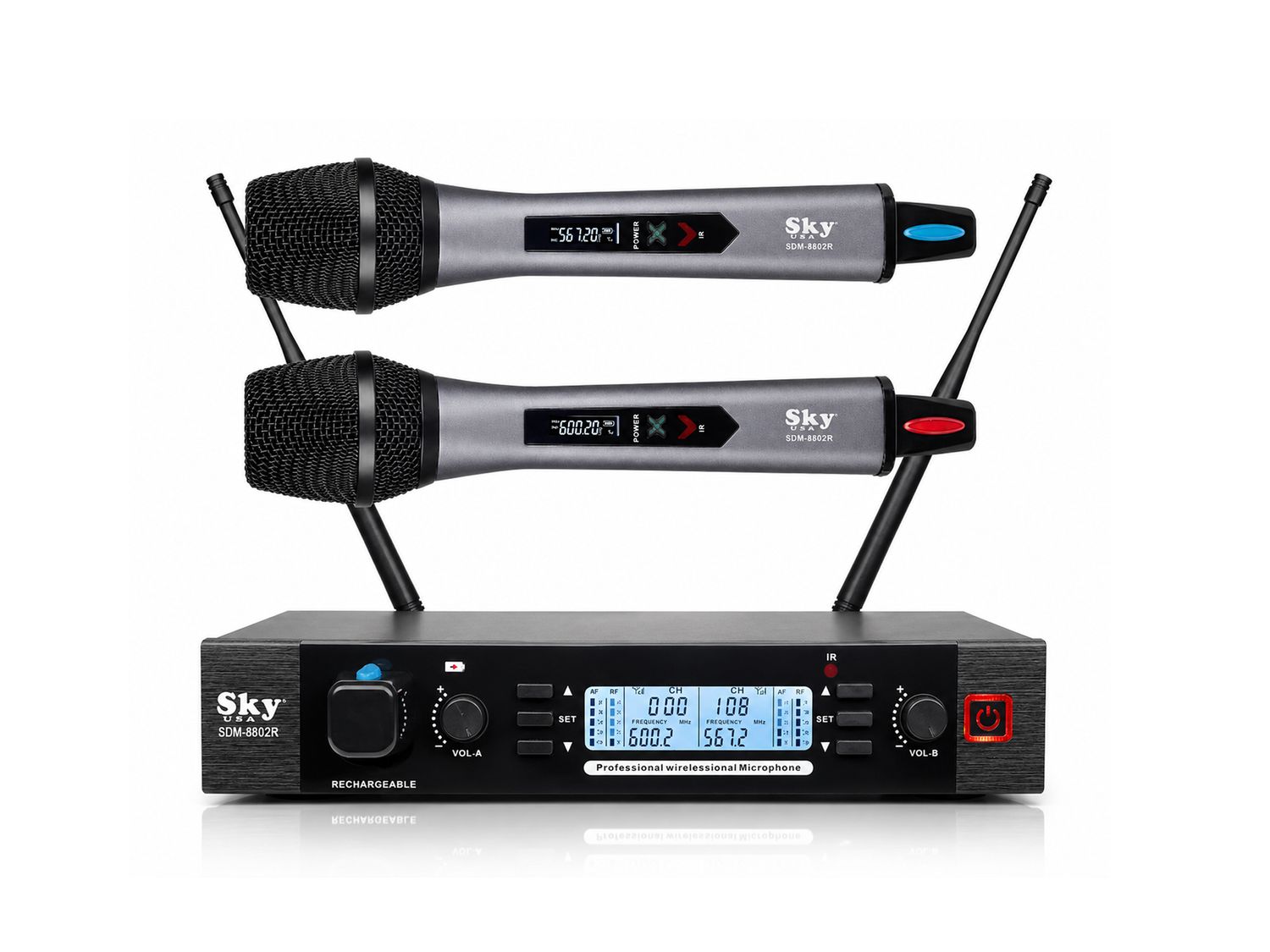 SKY | SDM-8802R Dual Handheld UHF Wireless Microphone System