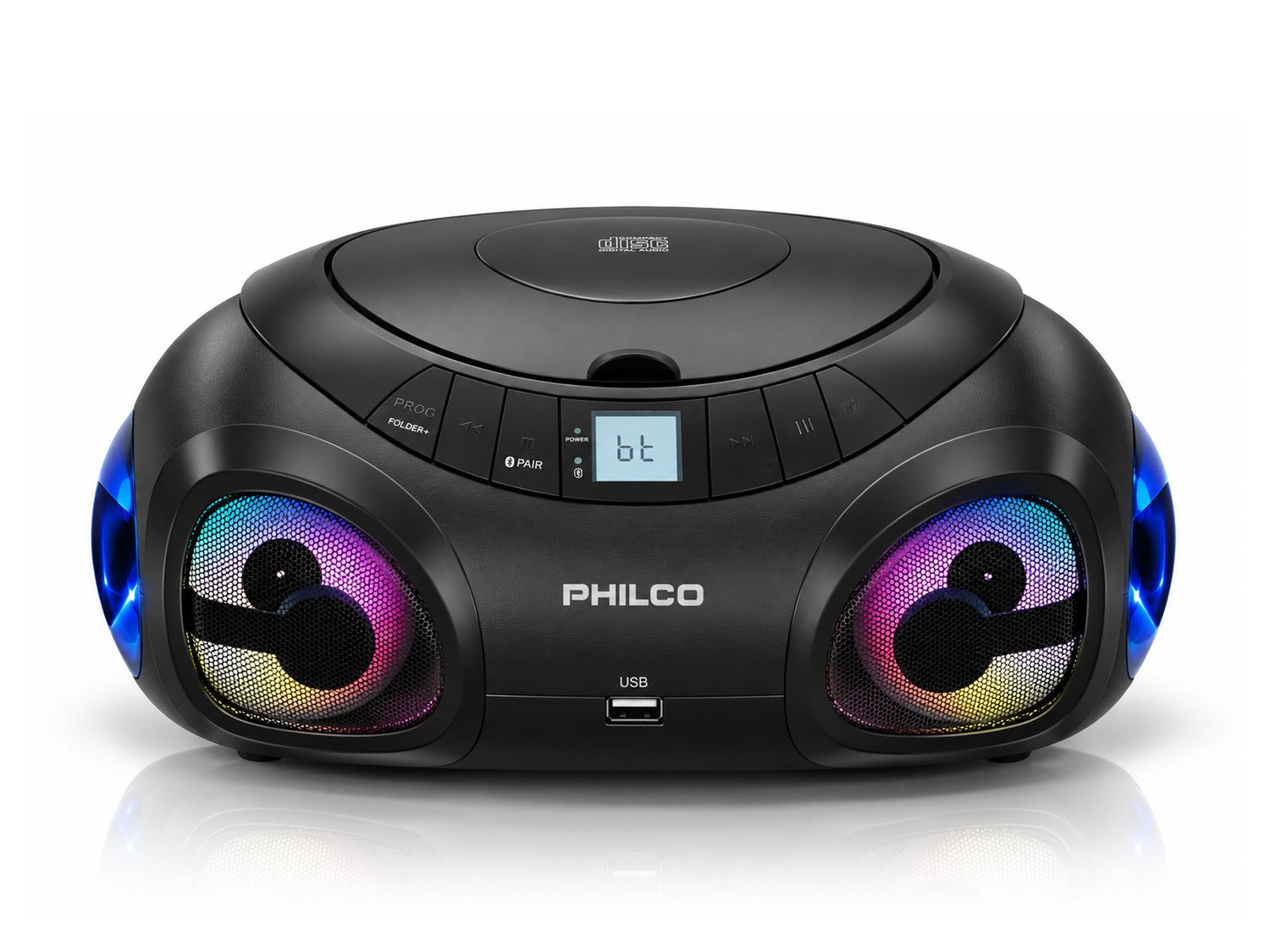 PHILCO | PBB3010-BK Portable Boombox with CD/AM/FM/USB and Bluetooth