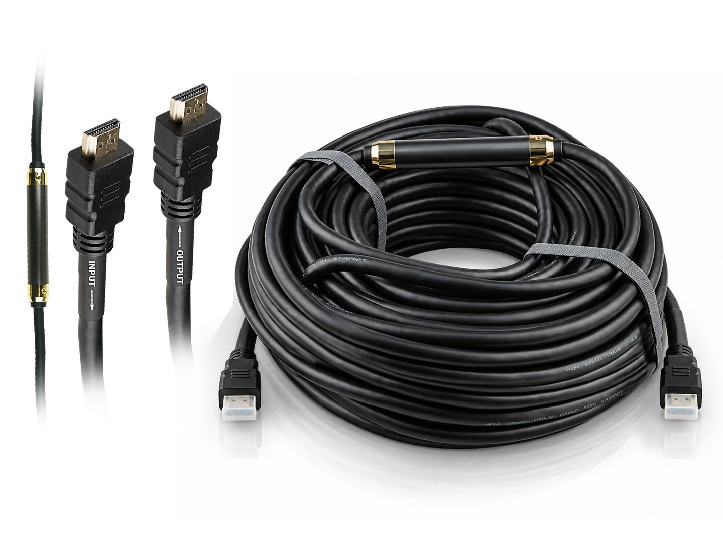 AUDIOPIPE | 100Ft 4K HDMI 2.0 Cable with Repeater HDM-3D20R100-4K