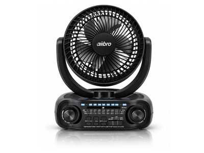 AIRBRO | RXF-50 Recharegable Fan, Speaker, Radio and Flashlight with Solar Charging