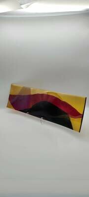 Stunning Long Tray with Gorgeous Red, Amber and Black Accents 19270