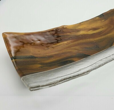 Cafe Latte Fused Glass Channel Tray 19034