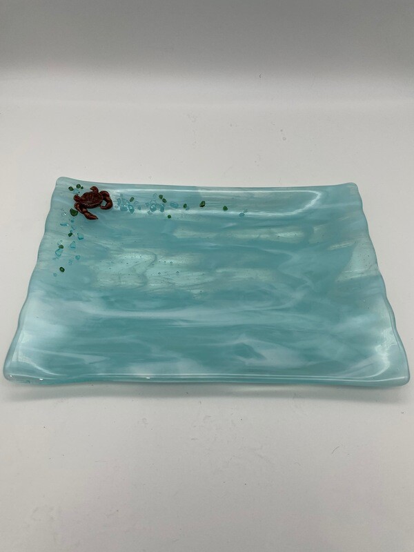 Turquoise Streaky Rectangle Tray Turquoise Streaky Rectangle Tray