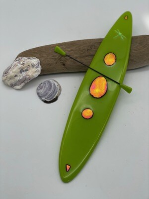 Spring Green Fused Glass Kayak