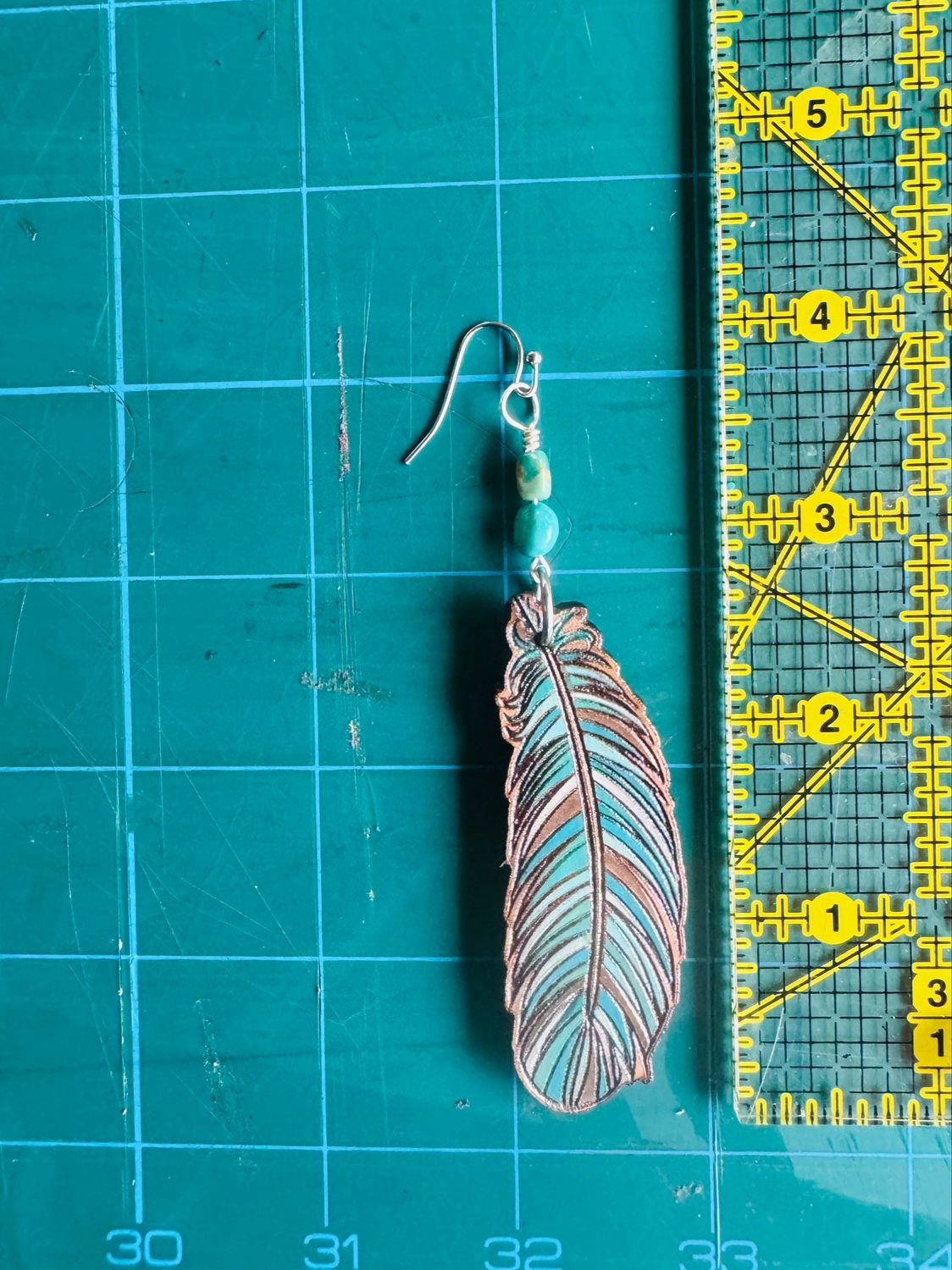 Leather Feather Earrings