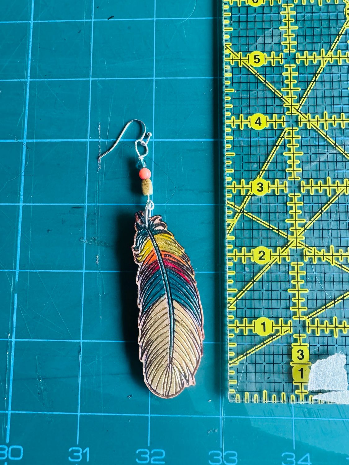 Leather Feather Earrings
