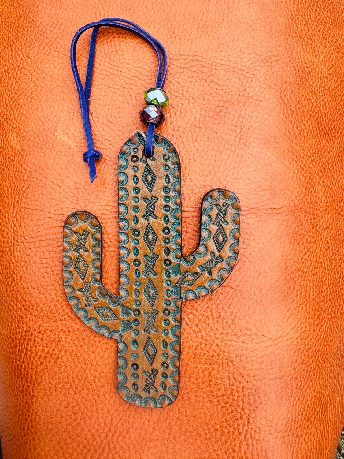 Leather Cactus Charm