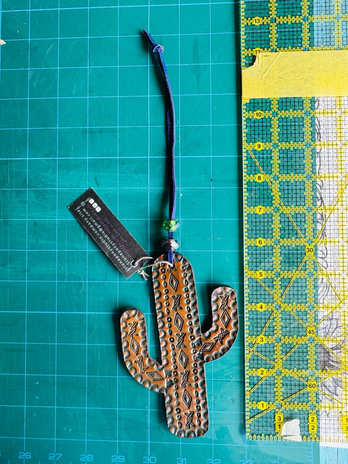 Leather Cactus Charm