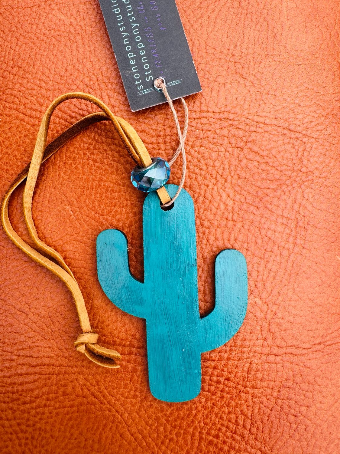 Leather Cactus Charm - Small