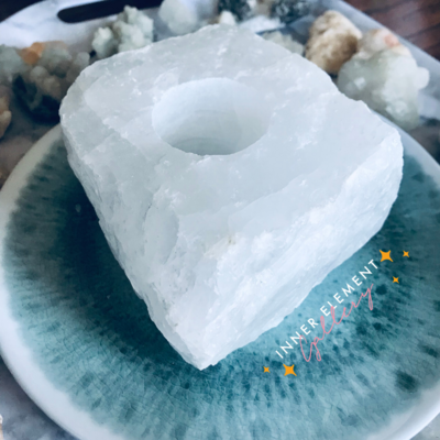 White Quartz Candle Holder