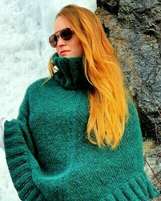 Alpaca Poncho Green