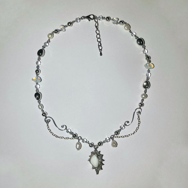 soldered charm beaded necklace
