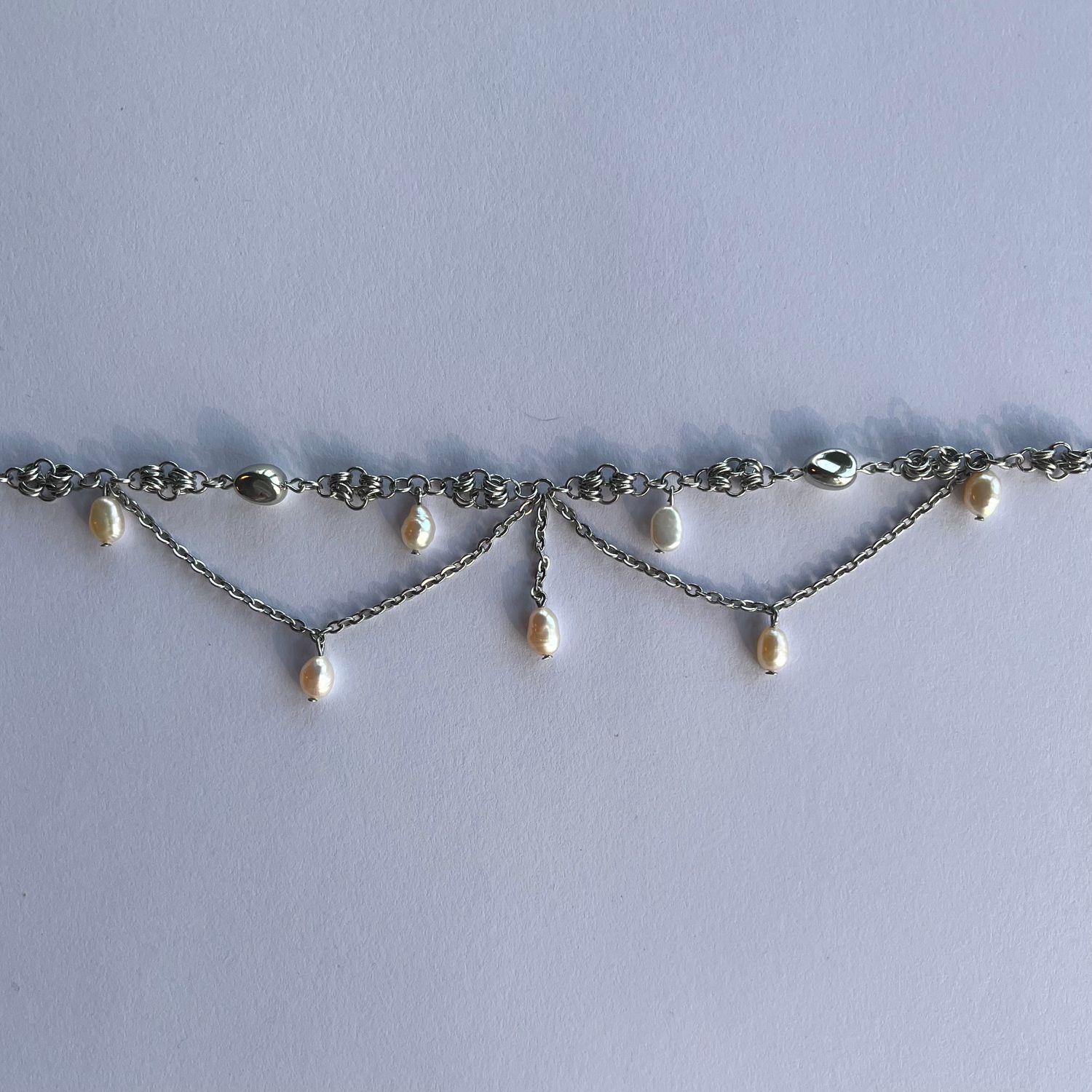chainmaille pearl choker