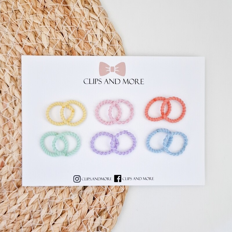 Set mini haarelastiekjes - pastel 12 stuks