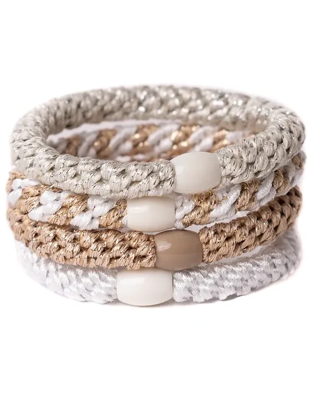 Elastiek/armband - set White Gold
