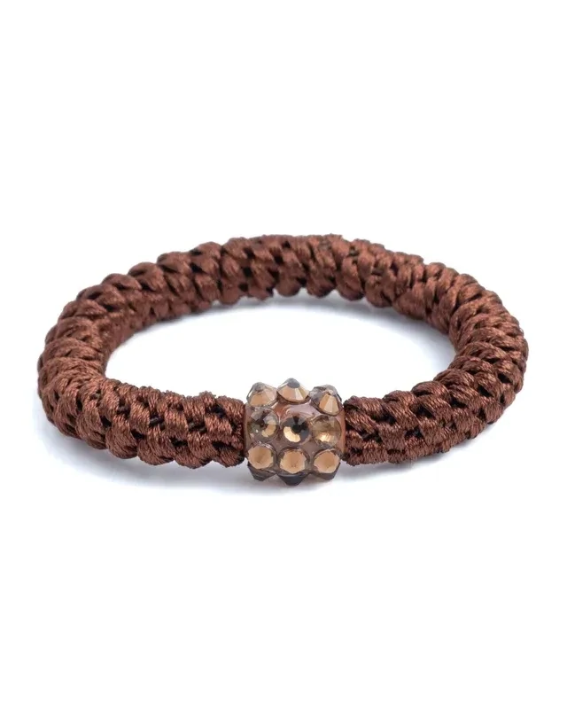 Elastiek/armband - Brown Strass