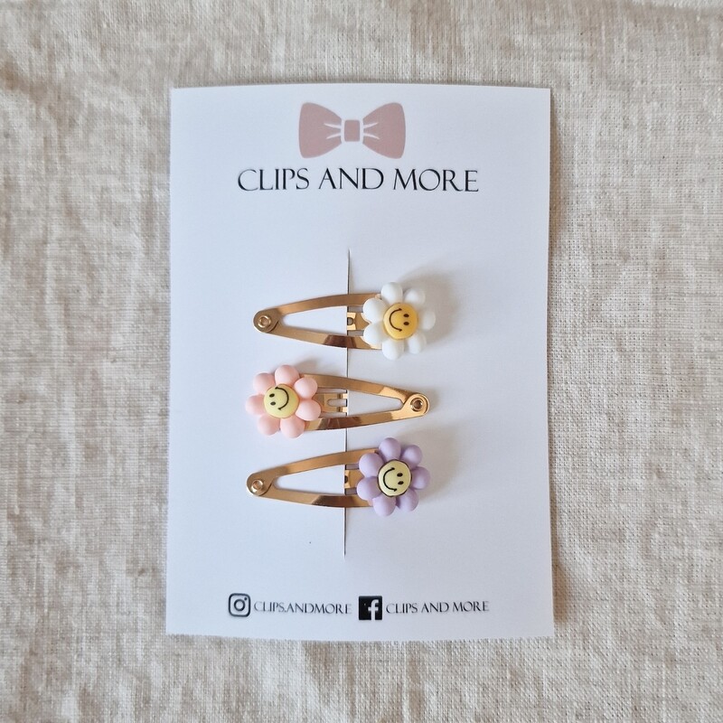 Klikklak smiley daisy - setje 3 stuks
