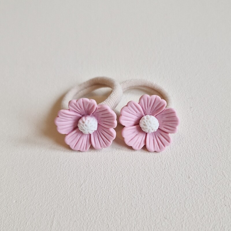 Haarelastiekjes Lily roze - set a 2 stuks