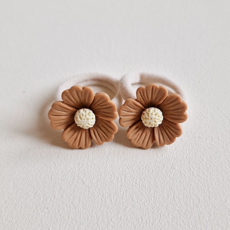 Haarelastiekjes Lily brown - set a 2 stuks