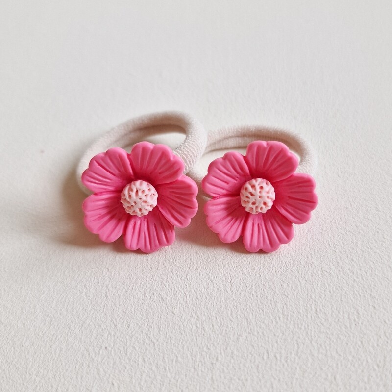 Haarelastiekjes Lily fuchsia - set a 2 stuks