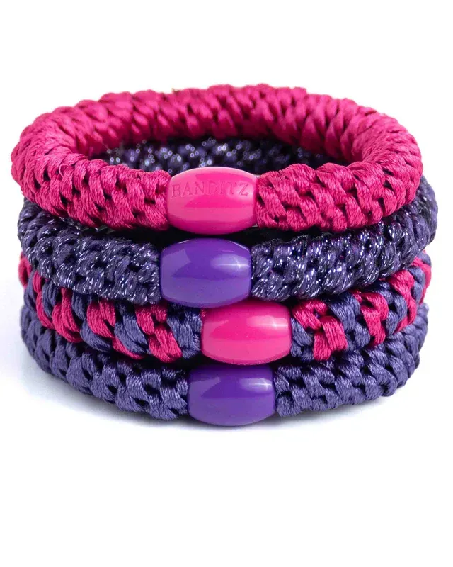 Elastiek/armband - set Fushia Violets
