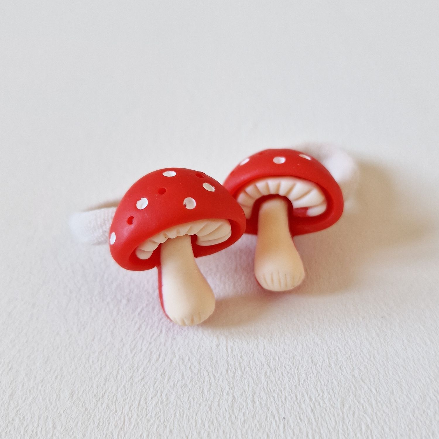 Haarelastiekjes paddestoel - set a 2 stuks