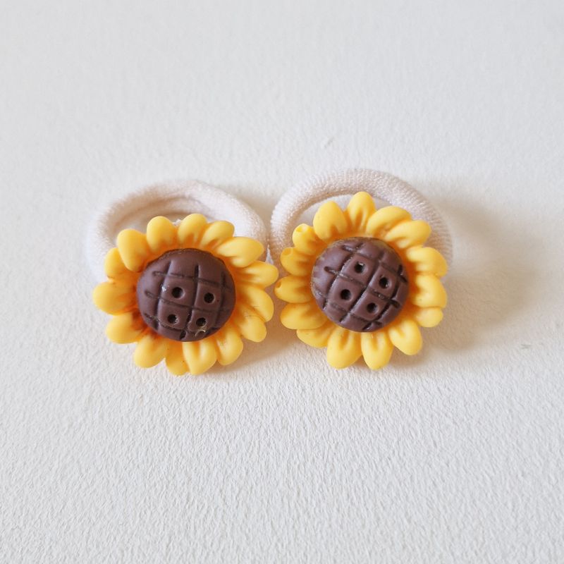 Haarelastiekjes zonnebloem - set a 2 stuks