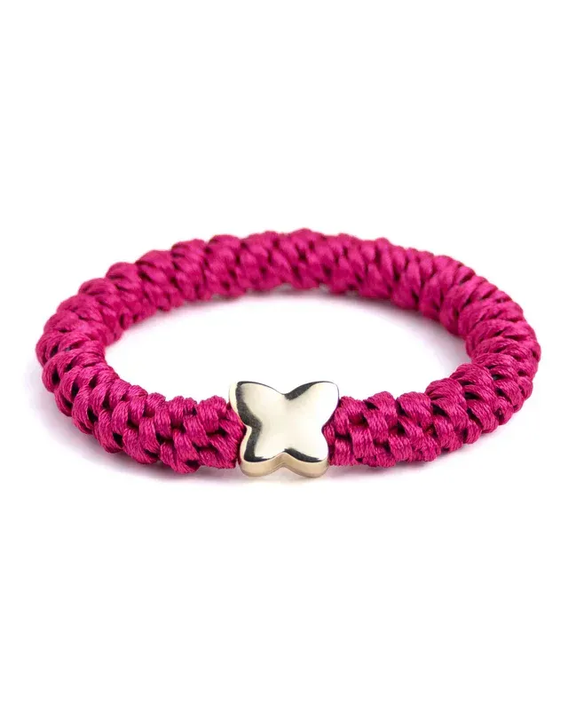 Elastiek/armband - Charmz Butterfly Fushia Bright